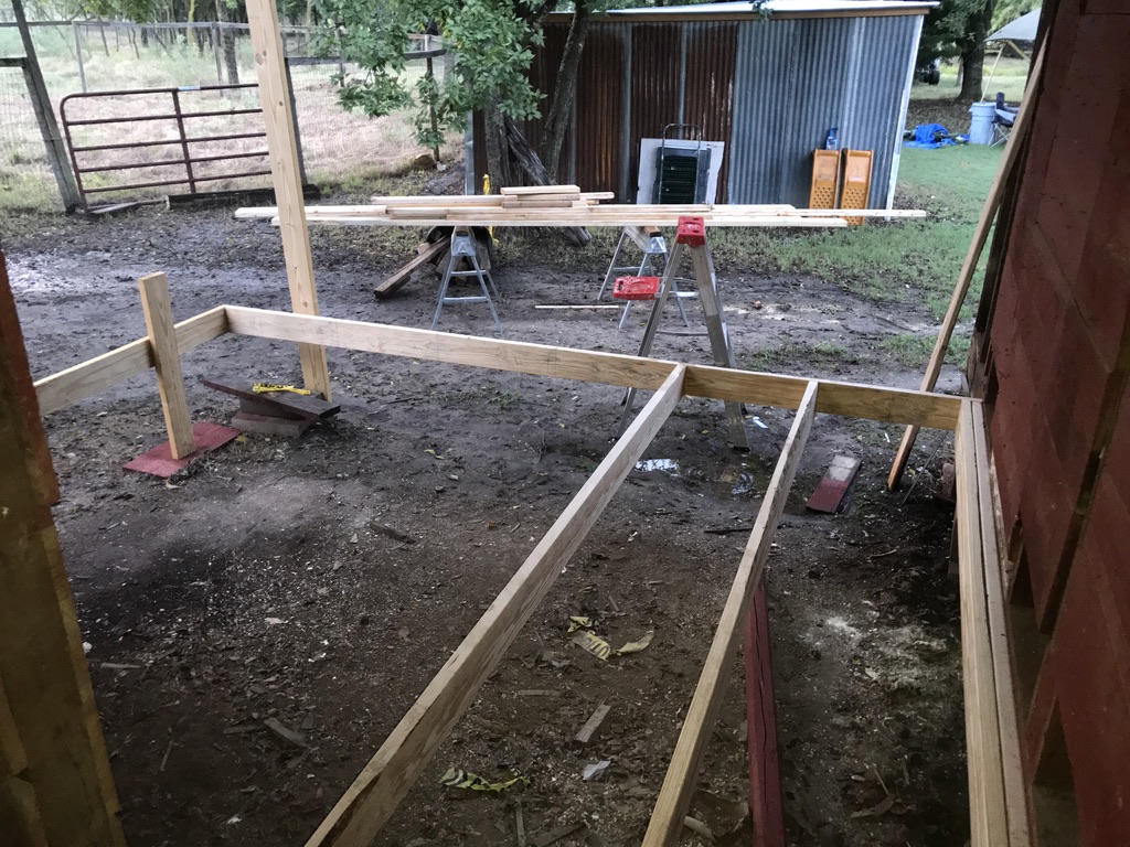 Cedar patio framing