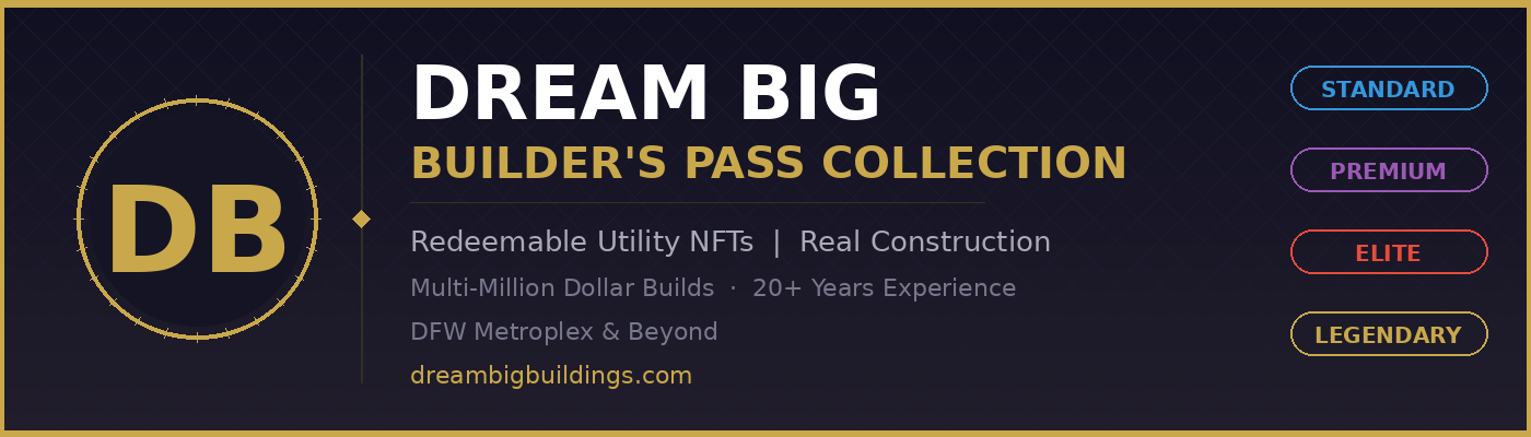 Dream Big Builder's Pass Collection Banner